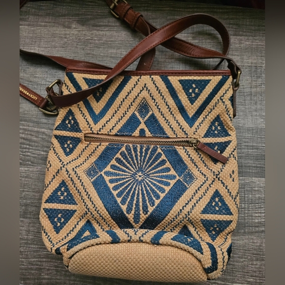 Lucky Brand Maya Jute Hippie Crossbody Bucket Bag Purse - Picture 2 of 9